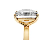 Asscher Cut and Emerald Cut Lab-Grown Diamond Toi et Moi Engagement Ring with Prong-Set Stones in Yellow Gold