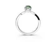 Solitaire Engagement Ring Setting for Fancy Green Marquise Center with Plain Split Shank and Prong Head in White Gold