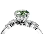 Solitaire Engagement Ring Setting for Fancy Green Oval Center with Marquise Accent Twist Band and Prong Head in Sterling Silver