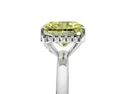 Solitaire Engagement Ring Setting for Fancy Yellow Radiant Cut Center with Fine Wire Band and Prong Head in Sterling Silver