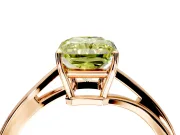 Solitaire Engagement Ring Setting for Fancy Yellow Radiant Cut Center with Plain Bypass Twist Band and Prong Head in Rose Gold