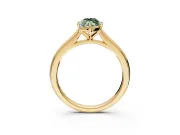 Solitaire Engagement Ring Setting for Fancy Green Marquise Center with Narrow Cathedral Band and Prong Head in Yellow Gold