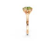 Solitaire Engagement Ring Setting for Fancy Yellow Round Cut Center with Plain Split Shank and Prong Head in Rose Gold