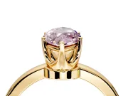 Solitaire Engagement Ring Setting for Fancy Pink Marquise Center with Plain Band and Tulip Prong Head in Yellow Gold
