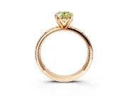 Solitaire Engagement Ring Setting for Fancy Yellow Oval Center with Scrollwork Band and Prong Head in Rose Gold