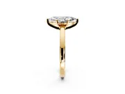 Solitaire Engagement Ring Setting for Marquise Center with Basket Rail and Prong Head in Yellow Gold