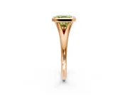 Solitaire Engagement Ring Setting for Fancy Yellow Asscher Cut Center with V Split Shank and Bezel Head in Rose Gold