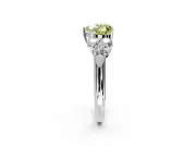 Cluster Engagement Ring Setting for Fancy Yellow Heart-Shaped Center with Round Cut Accent Frame and Prong Head in Platinum
