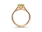 Solitaire Engagement Ring Setting for Fancy Yellow Radiant Cut Center with Cathedral Band and Prong Head in Rose Gold
