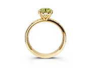 Solitaire Engagement Ring Setting for Fancy Yellow Round Cut Center with Scrollwork Band and Prong Head in Yellow Gold