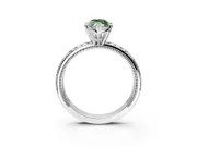 Solitaire Engagement Ring Setting for Fancy Green Marquise Center with Milgrain X Pattern Band and Prong Head in Platinum