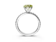 Solitaire Engagement Ring Setting for Fancy Yellow Heart-Shaped Center with Shared-Prong Accents and Prong Head in Platinum