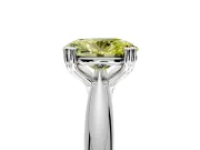 Solitaire Engagement Ring Setting for Fancy Yellow Oval Center with Reverse Tapered Band and Prong Head in White Gold