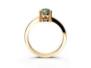 Solitaire Engagement Ring Setting for Fancy Green Pear-Shaped Center with Plain Band and Flat Tab Prong Head in Yellow Gold