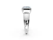 Solitaire Engagement Ring Setting for Fancy Blue Princess Cut Center with Wide Band and Bezel Head in Platinum