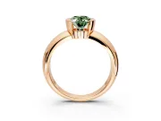 Tension Engagement Ring Setting for Fancy Green Oval Center with Wide Flat Band and Tension Head in Rose Gold