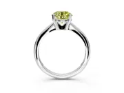 Solitaire Engagement Ring Setting for Fancy Yellow Round Cut Center with Knife Ridge Band and Claw Prong Head in Sterling Silver