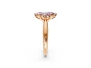 Solitaire Engagement Ring Setting for Fancy Pink Marquise Center with Reverse Tapered Band and Prong Head in Rose Gold