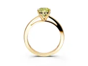 Solitaire Engagement Ring Setting for Fancy Yellow Cushion Cut Center with Basket Rail and Prong Head in Yellow Gold