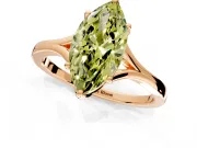 Solitaire Engagement Ring Setting for Fancy Yellow Marquise Center with Plain Split Shank and Prong Head in Rose Gold
