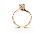 Solitaire Engagement Ring Setting for Fancy Yellow Pear-Shaped Center with Raised Channel Band and Prong Head in Rose Gold