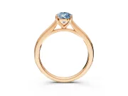 Solitaire Engagement Ring Setting for Fancy Blue Pear-Shaped Center with Narrow Cathedral Band and Prong Head in Rose Gold