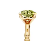 Solitaire Engagement Ring Setting for Fancy Yellow Round Cut Center with Bamboo Band and Prong Head in Yellow Gold