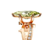 Solitaire Engagement Ring Setting for Fancy Yellow Marquise Center with Pave and Plain Crossover Band and Prong Head in Rose Gold