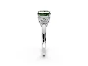 Solitaire Engagement Ring Setting for Fancy Green Princess Cut Center with Marquise Flower Shoulders and Prong Head in White Gold