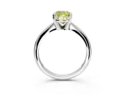 Solitaire Engagement Ring Setting for Fancy Yellow Cushion Cut Center with Knife Ridge Band and Claw Prong Head in White Gold