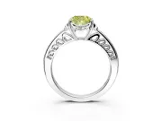 Floral Engagement Ring Setting for Fancy Yellow Cushion Cut Center with Four Accent Clusters and Prong Head in Platinum