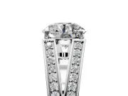 Split Shank Engagement Ring Setting for Round Cut Center with Pave Split Shank and Prong Head in Platinum