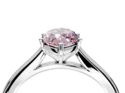 Solitaire Engagement Ring Setting for Fancy Pink Marquise Center with Narrow Cathedral Band and Prong Head in Platinum