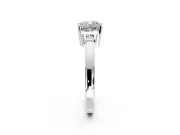 Solitaire Engagement Ring Setting for Cushion Cut Center with Plain Band and Flat Tab Prong Head in Platinum