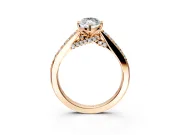 Solitaire Engagement Ring Setting for Marquise Center with Crossover Accents and Prong Head in Rose Gold