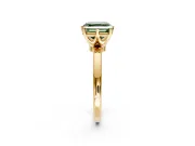 Solitaire Engagement Ring Setting for Fancy Green Asscher Cut Center with Plain Band and Tulip Prong Head in Yellow Gold