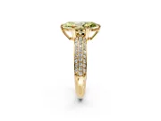 Solitaire Engagement Ring Setting for Fancy Yellow Marquise Center with Multi-Row Pave Accents and Basket Head in Yellow Gold