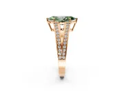 Split Shank Engagement Ring Setting for Fancy Green Marquise Center with Pave Split Shank and Prong Head in Rose Gold