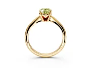 Solitaire Engagement Ring Setting for Fancy Yellow Oval Center with Knife Ridge Band and Claw Prong Head in Yellow Gold