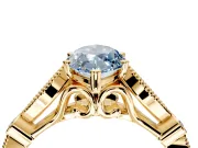 Solitaire Engagement Ring Setting for Fancy Blue Marquise Center with Marquise and Bezel Accents and Prong Head in Yellow Gold
