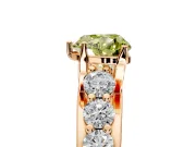Solitaire Engagement Ring Setting for Fancy Yellow Heart-Shaped Center with Graduated Shared Prongs and Prong Head in Rose Gold