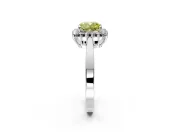 Starburst Halo Engagement Ring Setting for Fancy Yellow Cushion Cut Center with Flat Cathedral Band and Prong Head in Sterling Silver