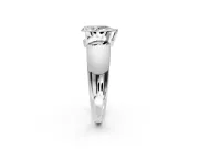 Tension Engagement Ring Setting for Pear-Shaped Center with Wide Flat Band and Tension Head in White Gold