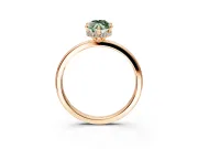 Hidden Halo Engagement Ring Setting for Fancy Green Marquise Center with Plain Band and Tall Prong Head in Rose Gold