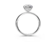 Solitaire Engagement Ring Setting for Princess Cut Center with Plain Band, Open Basket and Prong Head in Platinum