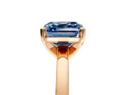 Solitaire Engagement Ring Setting for Fancy Blue Asscher Cut Center with Basket Rail and Prong Head in Rose Gold