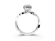 Solitaire Engagement Ring Setting for Radiant Cut Center with Pave and Plain Crossover Band and Prong Head in Platinum