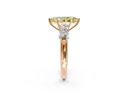 5 Stone Engagement Ring Setting for Fancy Yellow Marquise Center with Graduated Accents and Prong Head in Rose Gold