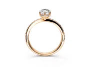 Solitaire Engagement Ring Setting for Marquise Center with Fine Pave Band and Prong Head in Rose Gold