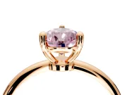 Minimalist Solitaire Engagement Ring Setting for Fancy Pink Pear-Shaped Center with Thin Band and Prong Head in Rose Gold